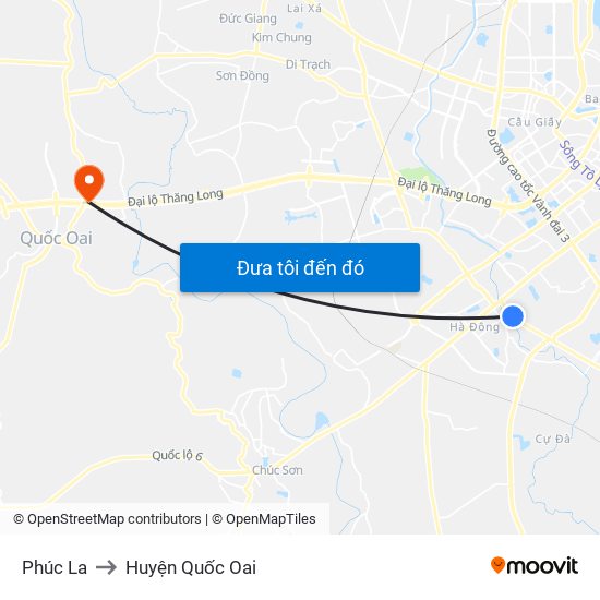 Phúc La to Huyện Quốc Oai map