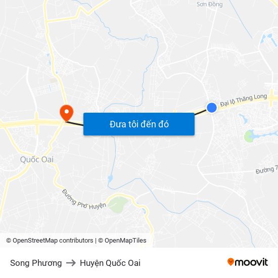 Song Phương to Huyện Quốc Oai map