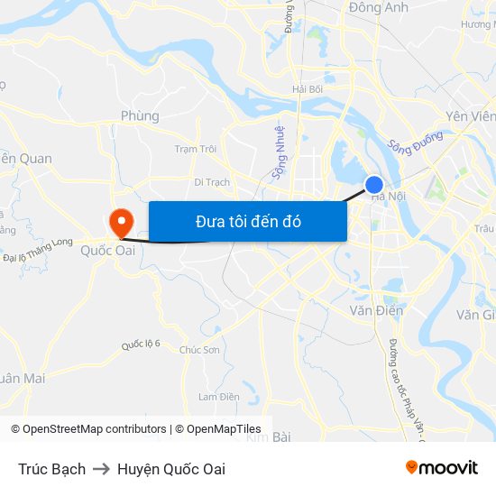 Trúc Bạch to Huyện Quốc Oai map