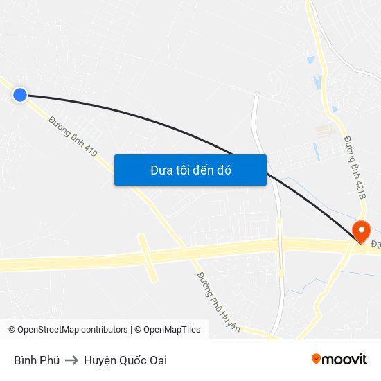 Bình Phú to Huyện Quốc Oai map