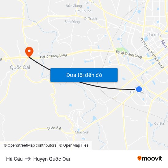 Hà Cầu to Huyện Quốc Oai map