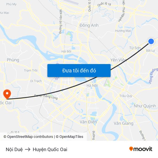 Nội Duệ to Huyện Quốc Oai map