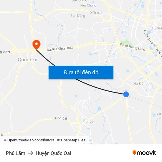 Phú Lãm to Huyện Quốc Oai map