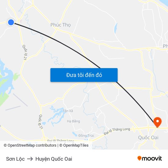 Sơn Lộc to Huyện Quốc Oai map