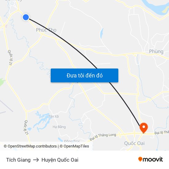 Tích Giang to Huyện Quốc Oai map