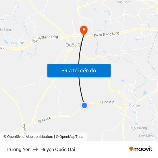 Trường Yên to Huyện Quốc Oai map