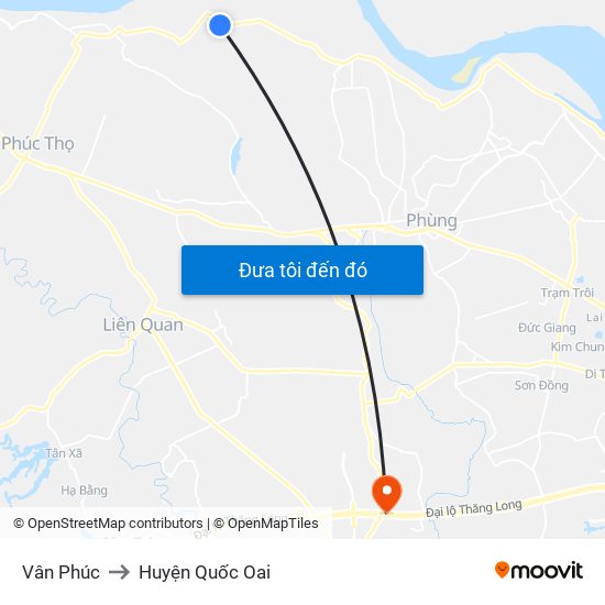 Vân Phúc to Huyện Quốc Oai map