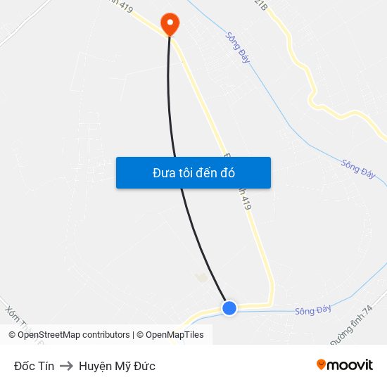 Đốc Tín to Huyện Mỹ Đức map