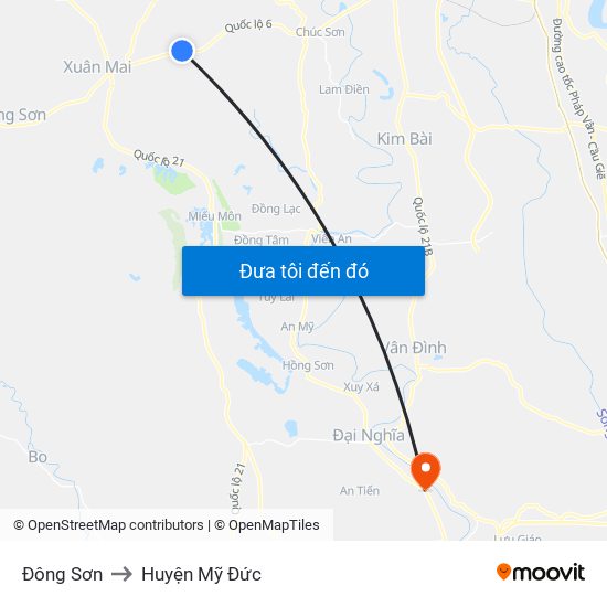 Đông Sơn to Huyện Mỹ Đức map