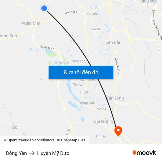 Đông Yên to Huyện Mỹ Đức map