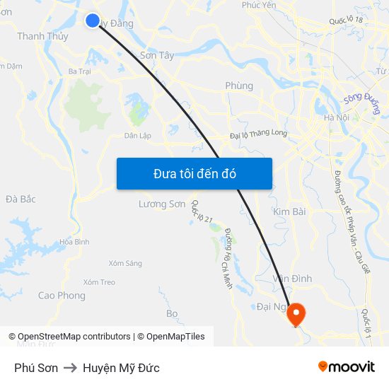 Phú Sơn to Huyện Mỹ Đức map