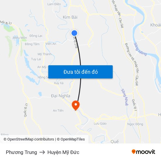 Phương Trung to Huyện Mỹ Đức map