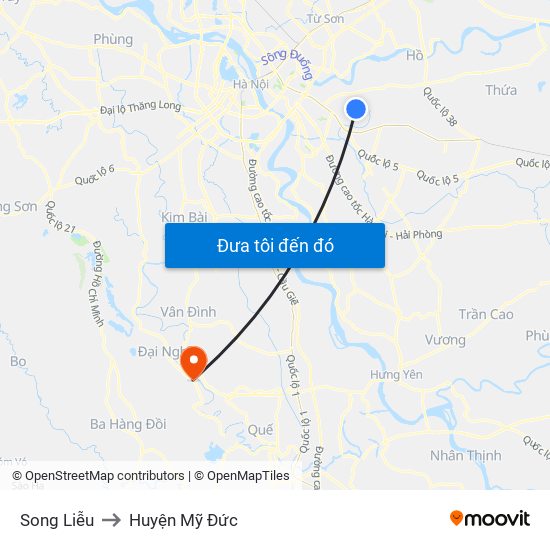 Song Liễu to Huyện Mỹ Đức map