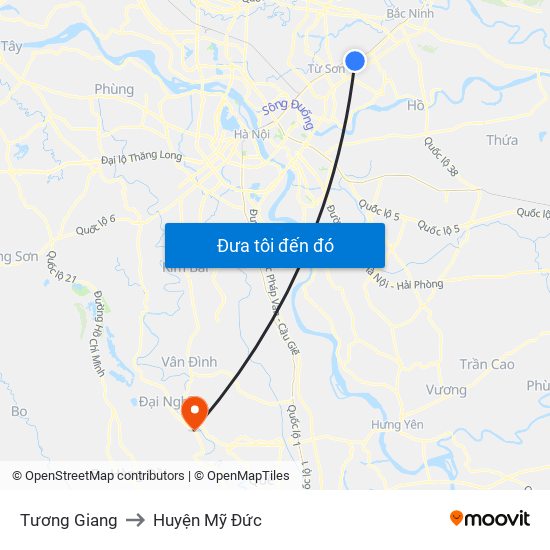 Tương Giang to Huyện Mỹ Đức map