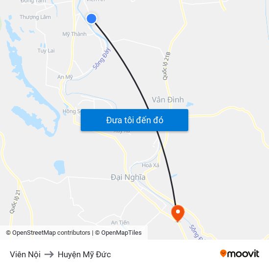 Viên Nội to Huyện Mỹ Đức map