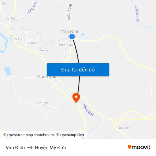 Vân Đình to Huyện Mỹ Đức map