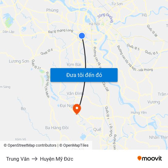 Trung Văn to Huyện Mỹ Đức map