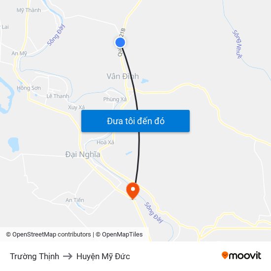 Trường Thịnh to Huyện Mỹ Đức map