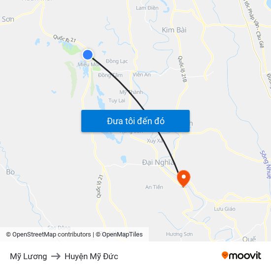 Mỹ Lương to Huyện Mỹ Đức map