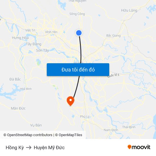 Hồng Kỳ to Huyện Mỹ Đức map