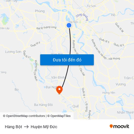 Hàng Bột to Huyện Mỹ Đức map