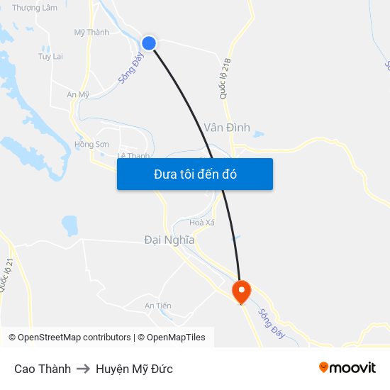 Cao Thành to Huyện Mỹ Đức map