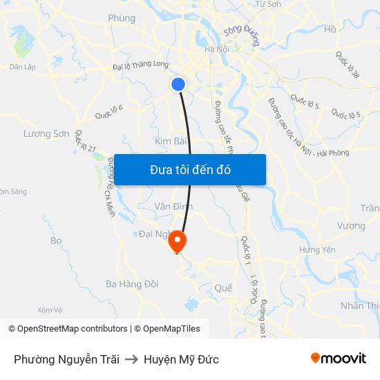 Phường Nguyễn Trãi to Huyện Mỹ Đức map