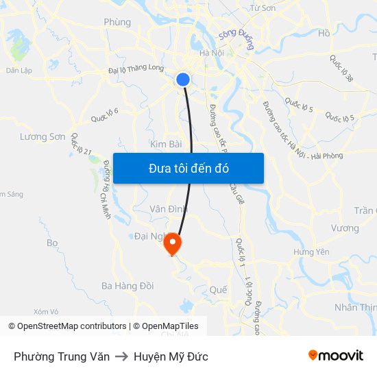 Phường Trung Văn to Huyện Mỹ Đức map