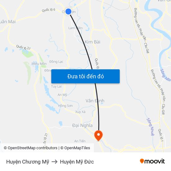 Huyện Chương Mỹ to Huyện Mỹ Đức map