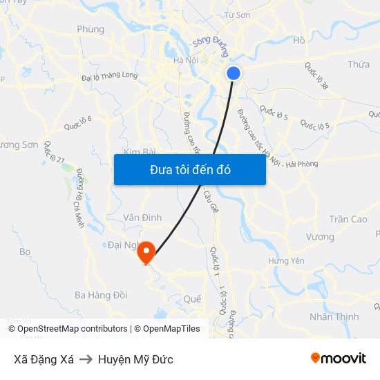 Xã Đặng Xá to Huyện Mỹ Đức map