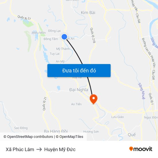 Xã Phúc Lâm to Huyện Mỹ Đức map