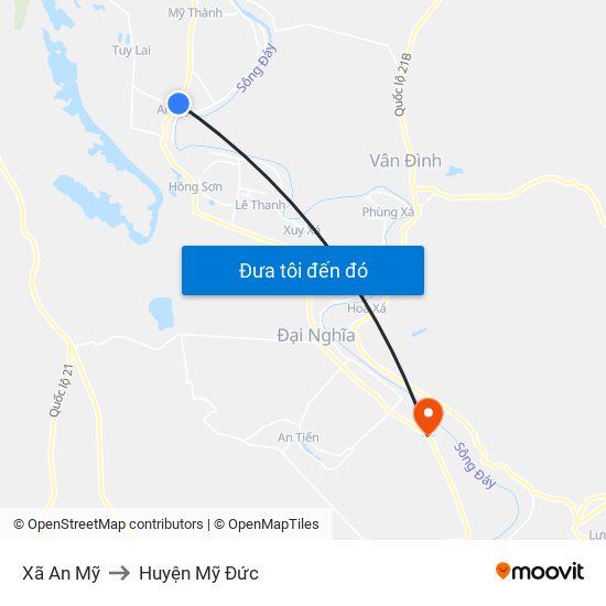 Xã An Mỹ to Huyện Mỹ Đức map
