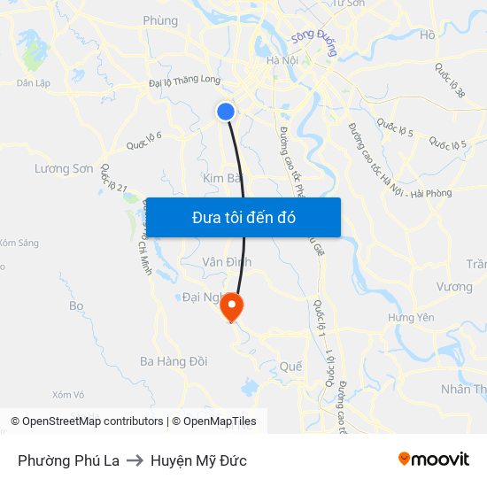 Phường Phú La to Huyện Mỹ Đức map