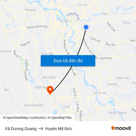 Xã Dương Quang to Huyện Mỹ Đức map