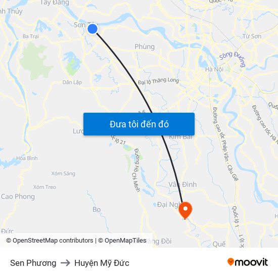 Sen Phương to Huyện Mỹ Đức map