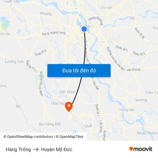 Hàng Trống to Huyện Mỹ Đức map