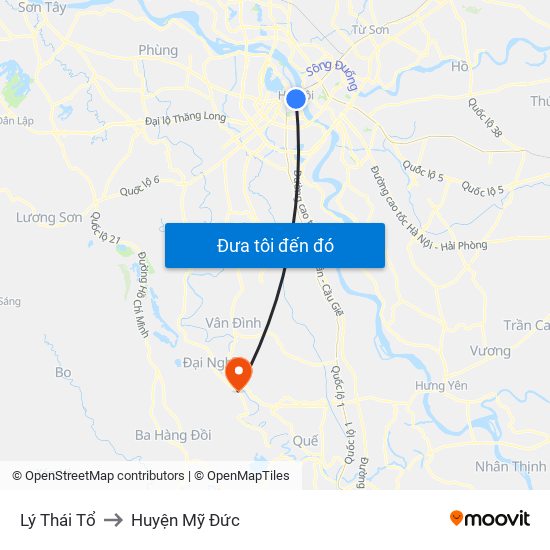 Lý Thái Tổ to Huyện Mỹ Đức map