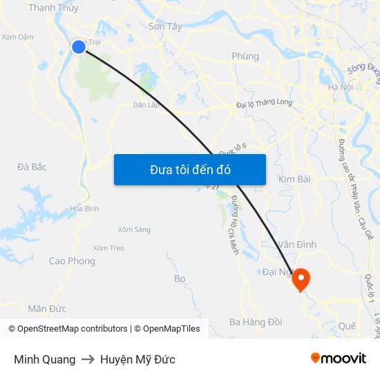Minh Quang to Huyện Mỹ Đức map
