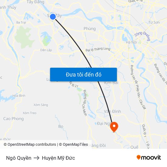 Ngô Quyền to Huyện Mỹ Đức map