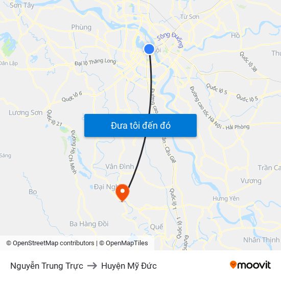 Nguyễn Trung Trực to Huyện Mỹ Đức map