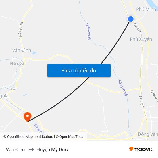 Vạn Điểm to Huyện Mỹ Đức map