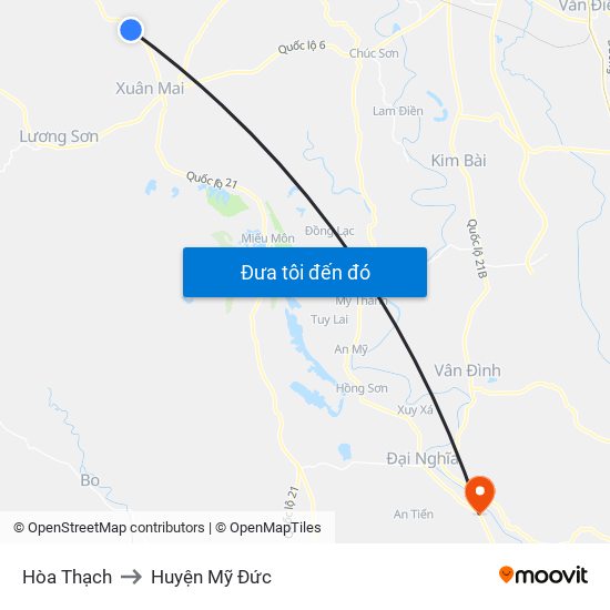 Hòa Thạch to Huyện Mỹ Đức map