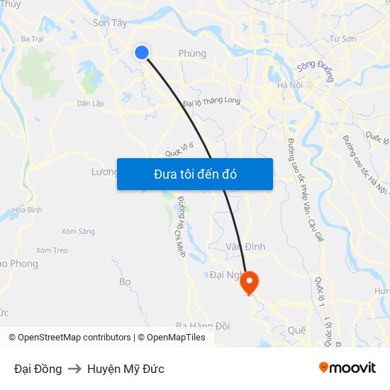 Đại Đồng to Huyện Mỹ Đức map