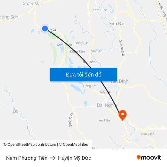 Nam Phương Tiến to Huyện Mỹ Đức map