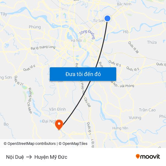 Nội Duệ to Huyện Mỹ Đức map