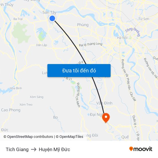 Tích Giang to Huyện Mỹ Đức map