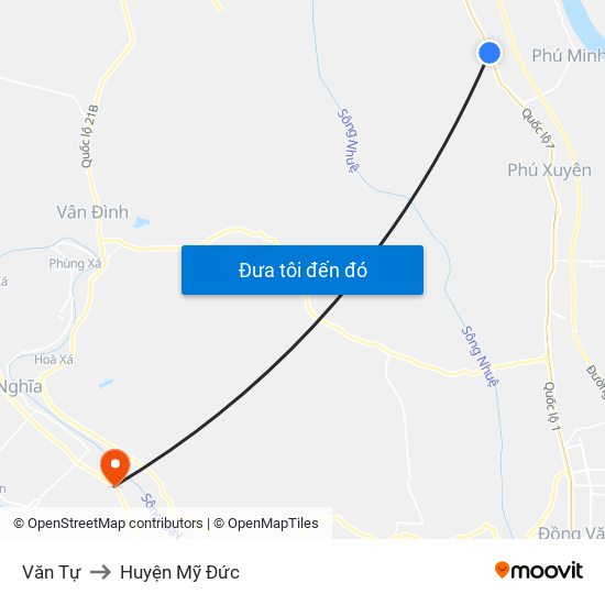Văn Tự to Huyện Mỹ Đức map