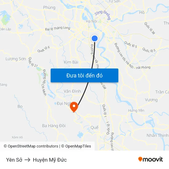Yên Sở to Huyện Mỹ Đức map