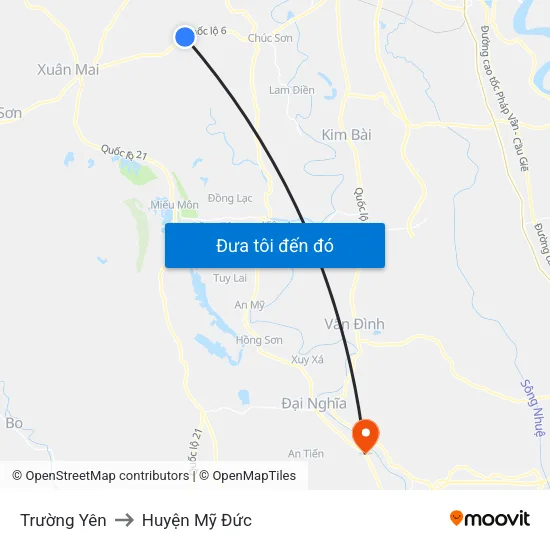 Trường Yên to Huyện Mỹ Đức map