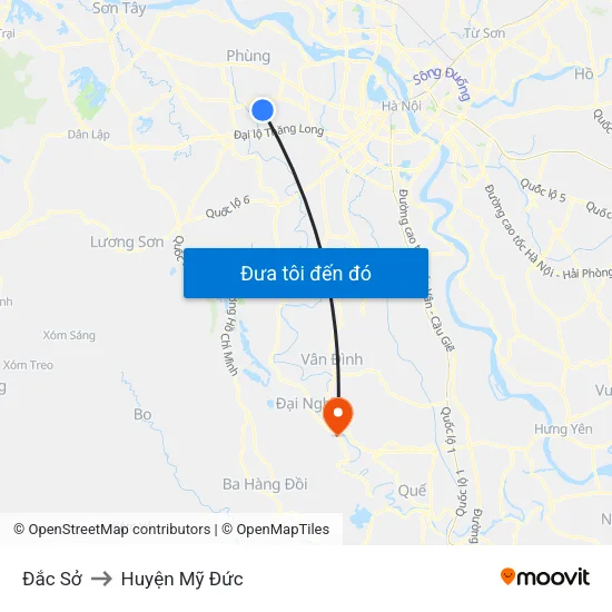Đắc Sở to Huyện Mỹ Đức map